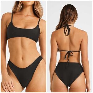 NWT Blackbough High Waist Bikini Bottoms Bermuda Black Sz XS
